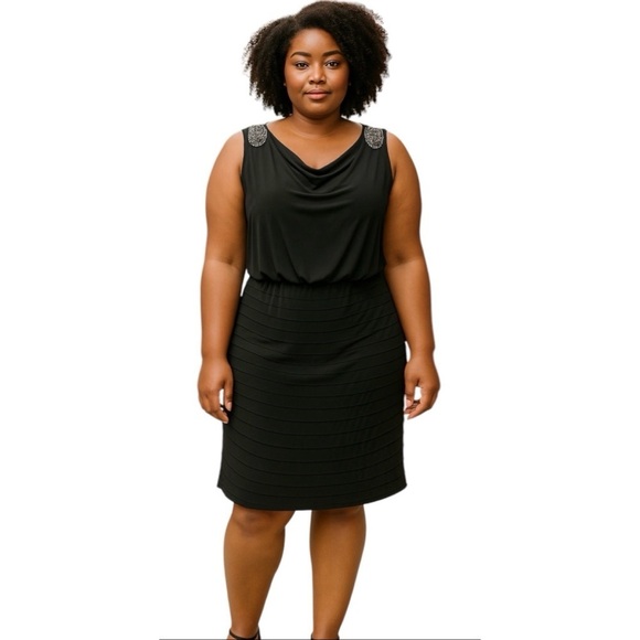 Collections Dressbarn Women’s Size 18 Black Sleeveless Cocktail Dress - Picture 1 of 4